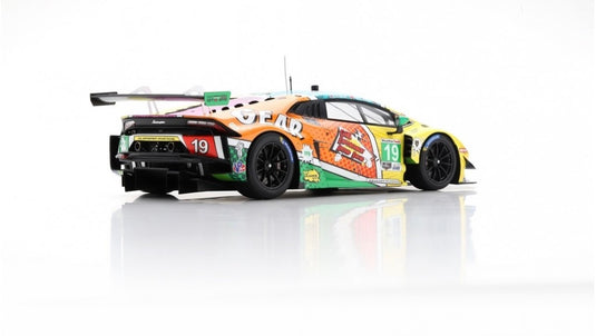 Lamborghini HURACAN GT3 EVO TEAM GEAR RACING BY GRT GRASSER N 19 24h DAYTONA 2020 C.NIELSEN - K.LEGGE - T.CALDERON - R.FREY - LIGHT BLUE YELLOW/GREEN with case & base SPARK 1:18