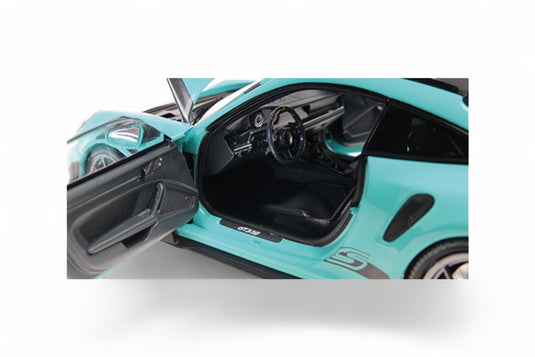 Porsche 911 (992) GT3RS 2024 GREEN W DARKSILVER WHEELS MINICHAMPS 1:18
