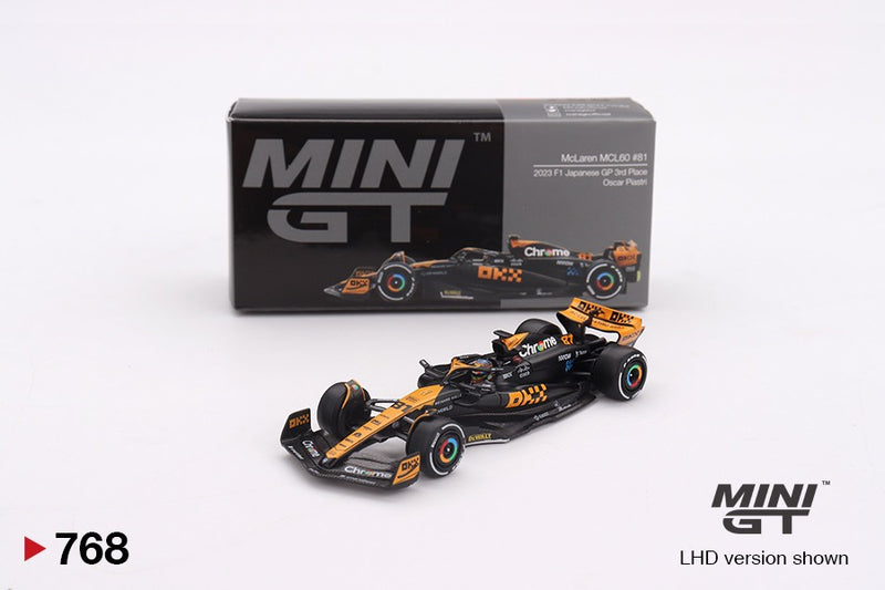 Chargez l'image dans la visionneuse de la galerie, MCLAREN MCL60 #81 OSCAR PIASTRI GP DU JAPON 3ÈME PLACE 2023 MINI GT 1:64
