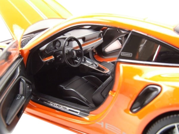 Load image into Gallery viewer, Porsche 911 (992) Turbo S coupe Sport Design 2021 Orange MINICHAMPS 1:18
