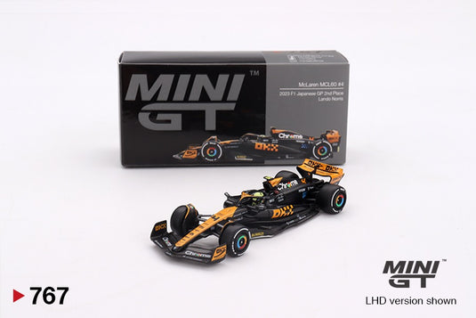 McLaren MCL60 #4 LANDO NORRIS JAPANESE GP 2ND PLACE 2023 (LHD) MINI GT 1:64