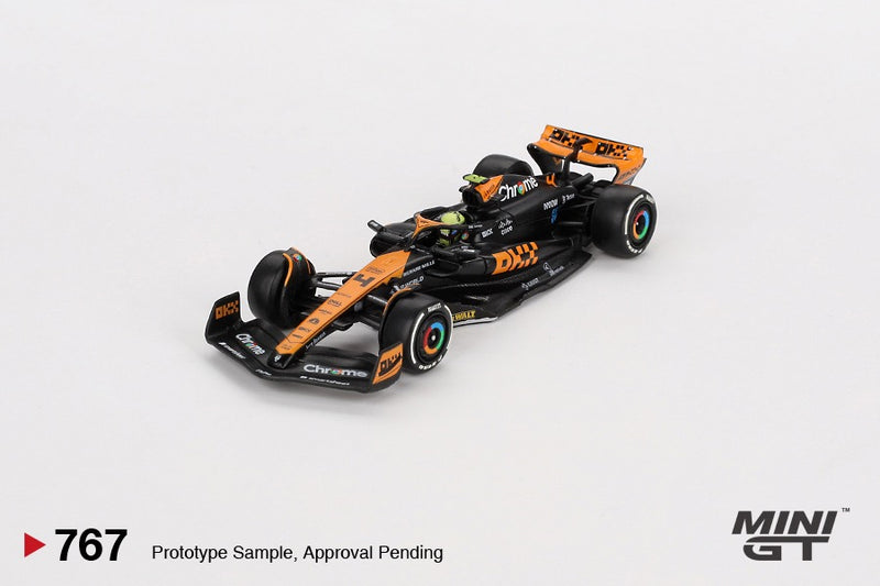 Load image into Gallery viewer, McLaren MCL60 #4 LANDO NORRIS JAPANESE GP 2ND PLACE 2023 (LHD) MINI GT 1:64
