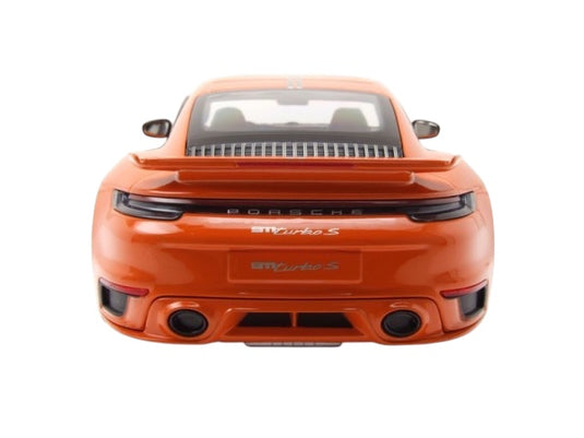 Porsche 911 (992) Turbo S coupe Sport Design 2021 Orange MINICHAMPS 1:18