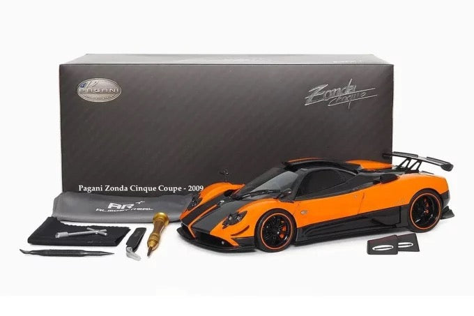 Load image into Gallery viewer, Pagani ZONDA Cinque Coupe ORANGE Arancio St. Tropez (LIMITED EDITION 1007/1008 pieces) ALMOST REAL 1:18
