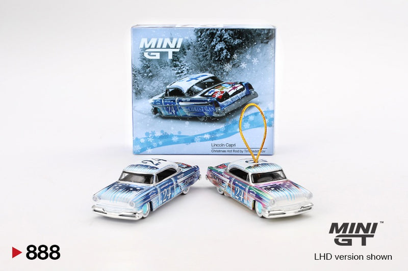 Load image into Gallery viewer, Lincoln CAPRI CHRISTMAS HOT ROD BY TIM SADCHIKOV EDITION LIMITED 2024 (LHD) MINI GT 1:64

