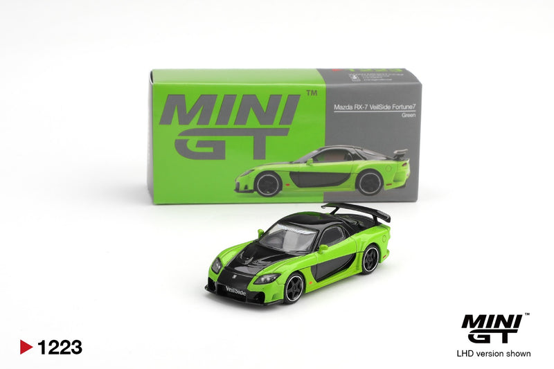 Chargez l'image dans la visionneuse de la galerie, MAZDA RX-7 (FD) VEILSIDE FORTUNE7 VERT 2012 MINI GT 1:64
