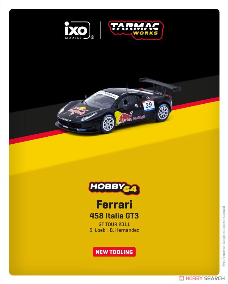 Chargez l'image dans la visionneuse de la galerie, Ferrari 458 ITALIA GT3 2011 GT TOUR TARMAC WORKS 1:64
