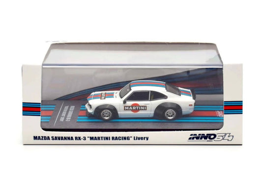 Mazda SAVANNA RX3 *Martini Racing* Livery White/Blue/Red INNO64 Models 1:64