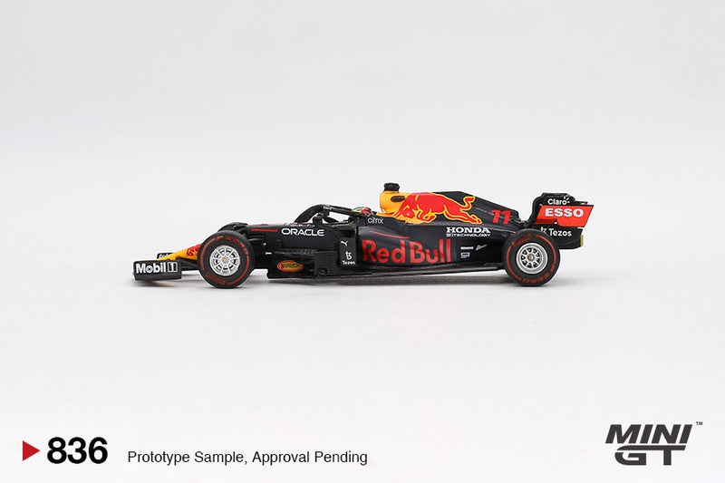Load image into Gallery viewer, REDBULL RACING RB16B #11 SERGIO PÉREZ AZERBAIJAN GRAND PRIX WINNER 2021 MINI GT 1:64
