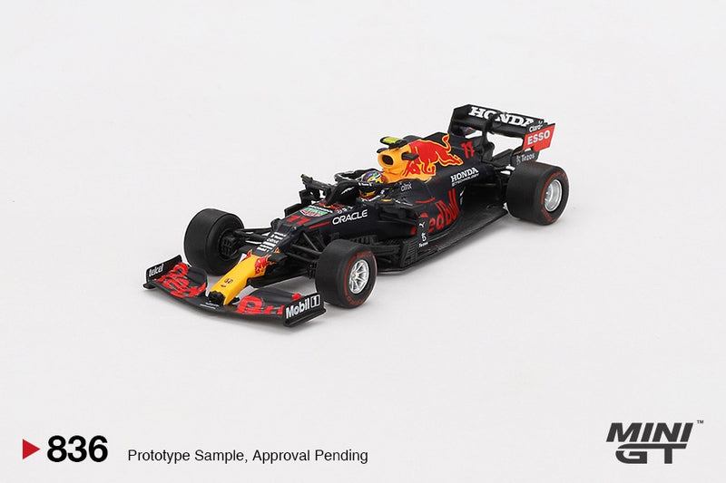 Load image into Gallery viewer, REDBULL RACING RB16B #11 SERGIO PÉREZ AZERBAIJAN GRAND PRIX WINNER 2021 MINI GT 1:64
