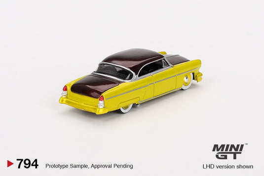 LINCOLN CAPRI HOT ROD LIME YELLOW 1954 MINI GT 1:64