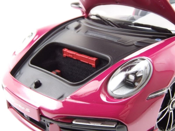 Load image into Gallery viewer, Porsche 911 (992) Turbo S coupe Sport Design 2021 Red MINICHAMPS 1:18
