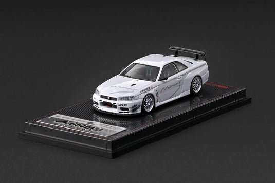 NISSAN SKYLINE GT-R MINE'S (R34) WHITE IGNITION MODEL 1:64