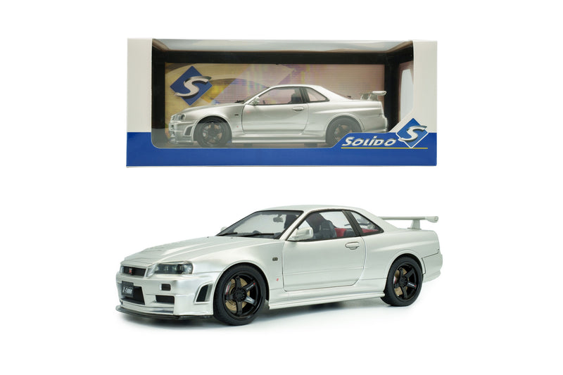 Load image into Gallery viewer, NISSAN SKYLINE (R34) GT-R Z TUNE SILVER 1999 SOLIDO 1:18
