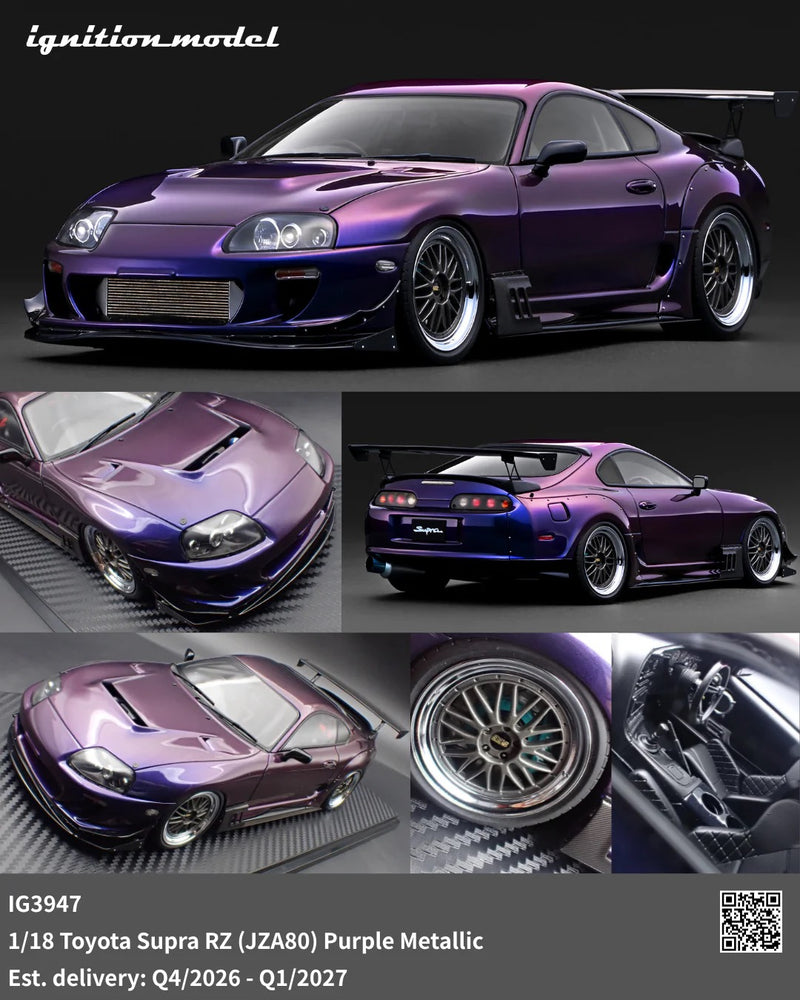 Load image into Gallery viewer, TOYOTA SUPRA RZ (JZA80) PURPLE IGNITION MODEL 1:18
