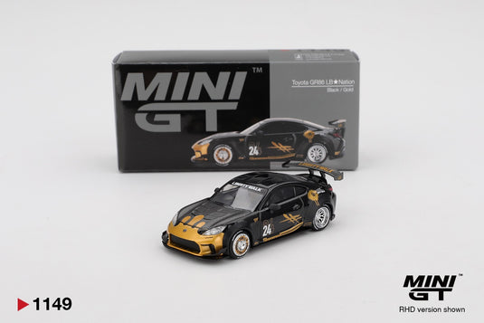 Toyota GR SUPRA LB-NATION BLACK & GOLD 2025 (RHD) MINI GT 1:64