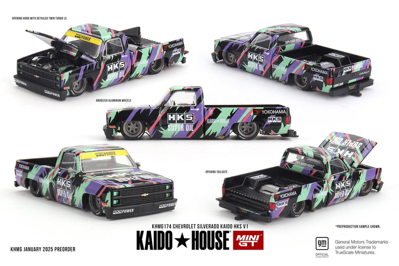 Load image into Gallery viewer, Chevrolet SILVERADO KAIDO HKS V1 1980 MINI GT 1:64
