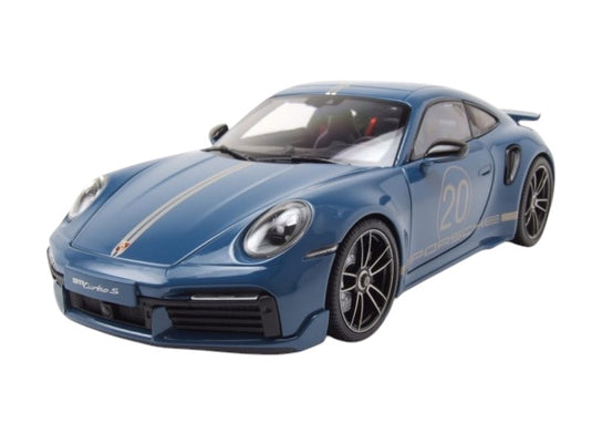 Porsche 911 (992) Turbo S coupe Sport Design 2021 Blue MINICHAMPS 1:18