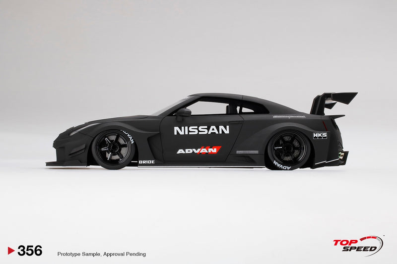 Load image into Gallery viewer, Nissan 35GT-RR VER.2 LBWK LB-SILHOUETTE WORKS MATT Black TOP SPEED 1:18
