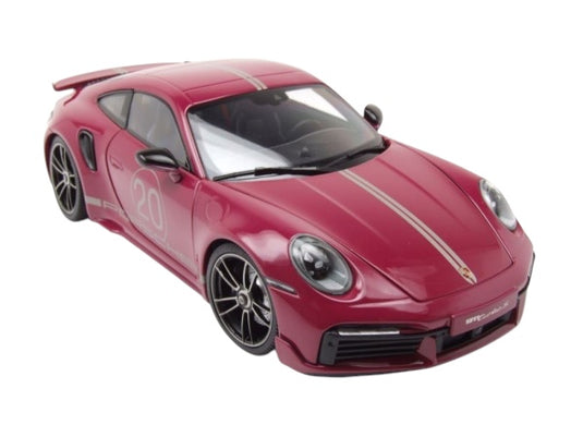 Porsche 911 (992) Turbo S coupe Sport Design 2021 Red MINICHAMPS 1:18