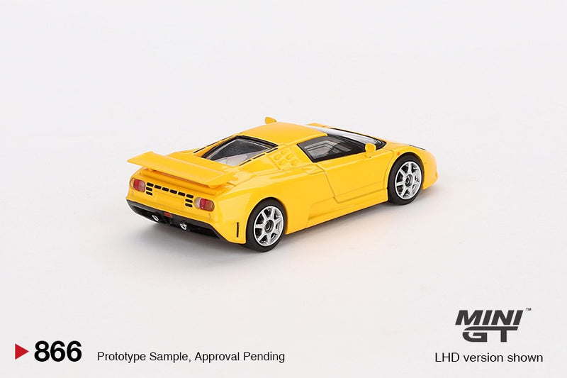 Load image into Gallery viewer, Bugatti EB110 SUPER SPORT 1995 YELLOW (LHD) MINI GT 1:64
