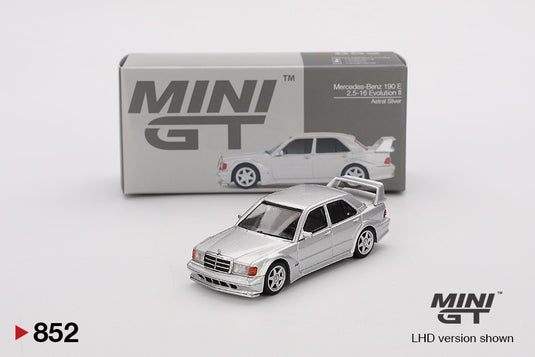 Mercedes-Benz 190E 2.5-16 EVO 2 ASTRAL SILVER 1989 (LHD) MINI GT 1:64