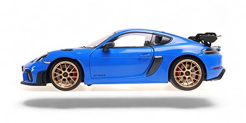 Load image into Gallery viewer, Porsche CAYMAN GT4 RS 2024 BLUE METTALIC GOLD WHEELS WITH WEISSACH PACKAGE MINICHAMPS 1:18
