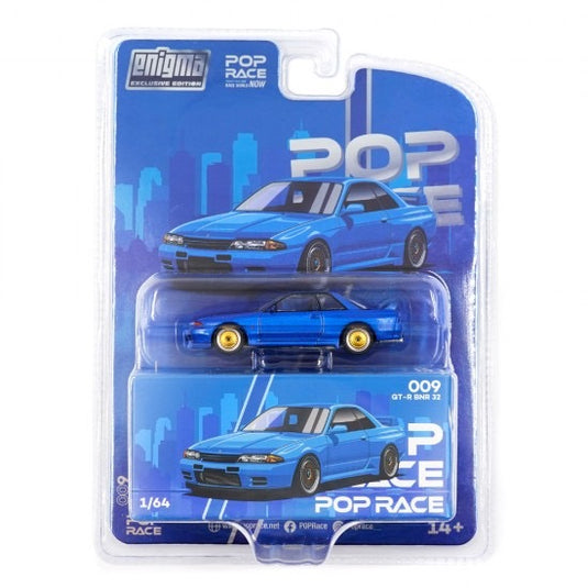 NISSAN R32 BAYSIDE ENIGMA EXCLUSIVE BLUE POP RACE 1:64