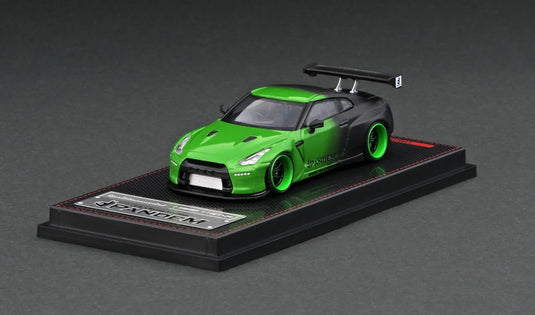 Nissan PANDEM R35 GT-R GREEN/BLACK IGNITION MODEL 1:64