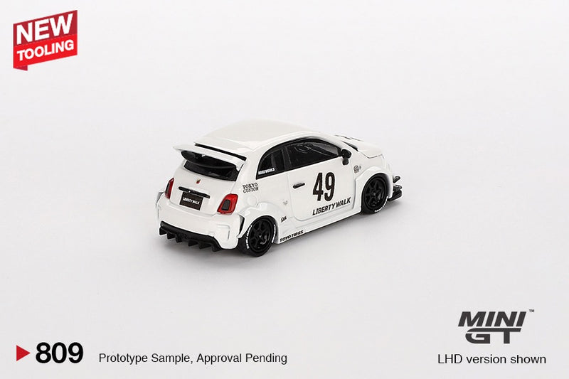 Load image into Gallery viewer, Fiat 595 ABARTH LB-WORKS X ABAS WORKS GARA WHITE 2024 (LHD) MINI GT 1:64
