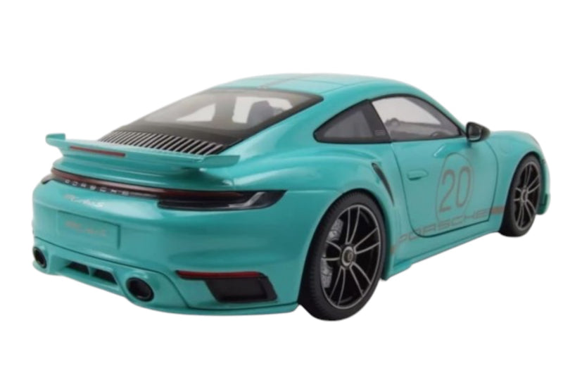 Load image into Gallery viewer, Porsche 911 (992) Turbo S coupe Sport Design 2021 Green MINICHAMPS 1:18
