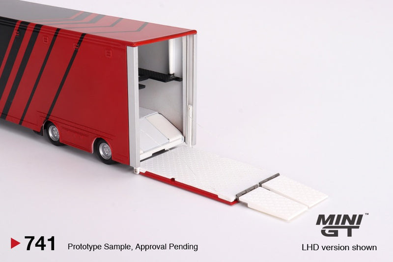 Load image into Gallery viewer, Mercedes-Benz ACTROS W/ RACING TRANSPORTER 2023 (LHD) MINI GT 1:64
