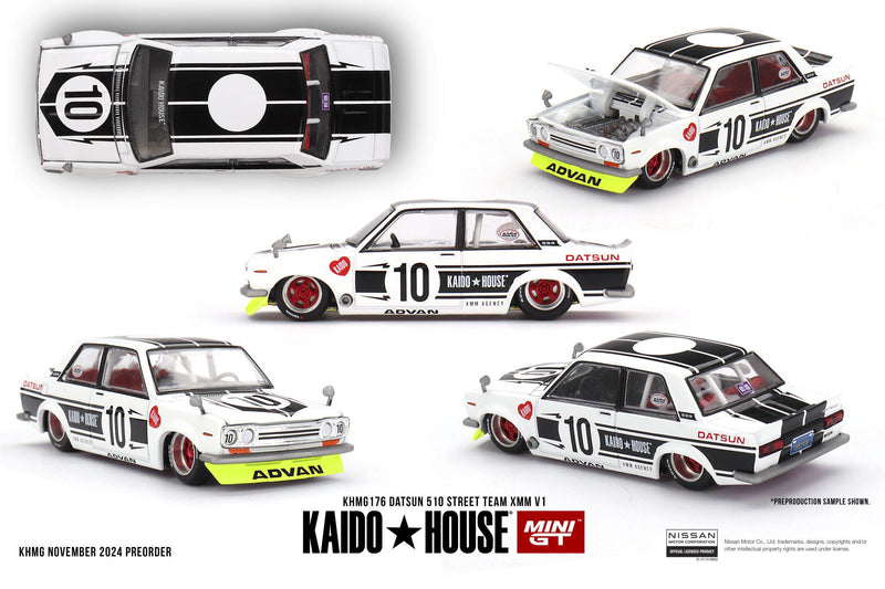 Load image into Gallery viewer, Datsun 510 STREET TEAM XMM V1 1969 Kaido*House MINI GT 1:64
