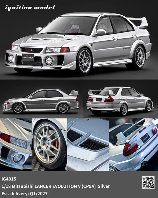 MITSUBISHI LANCER EVOLUTION V (CP9A) SILVER IGNITION MODEL 1:18