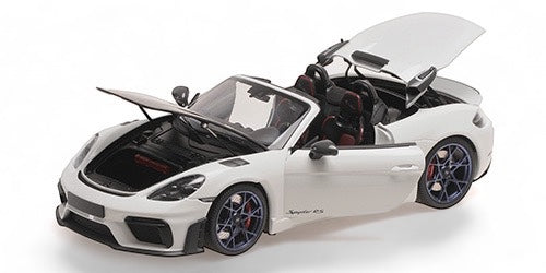 Load image into Gallery viewer, Porsche SPYDER RS 2024 WHITE METTALIC / BLUE WHEELS WITH WEISSACH PACKAGE MINICHAMPS 1:18
