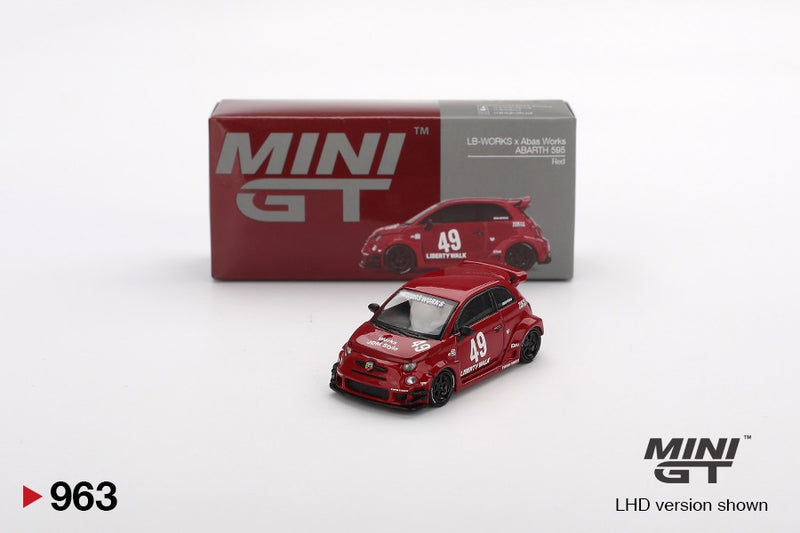 Load image into Gallery viewer, Fiat ABARTH 595 LB-WORKS X ABAS WORKS RED 2024 (LHD) MINI GT 1:64
