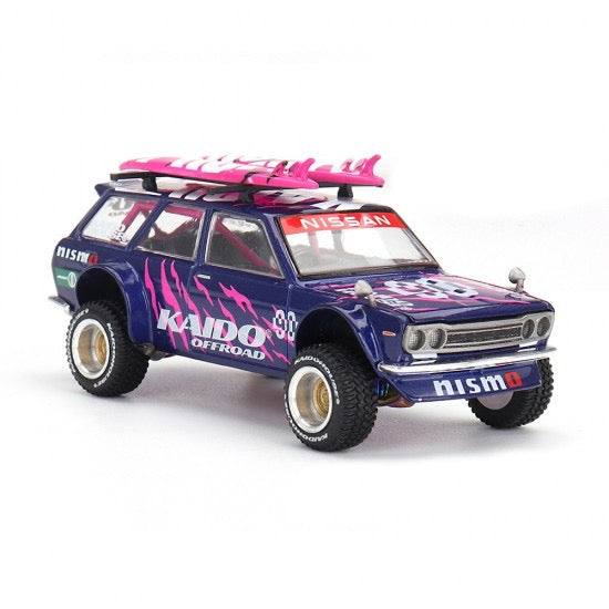 Laad de afbeelding in de Gallery-viewer, DATSUN 510 WAGON 4X4 KAIDO OFFROAD V2 1969 MINI GT 1:64
