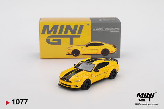 Ford MUSTANG LB-WORKS TRIPLE YELLOW 2015 MINI GT 1:64