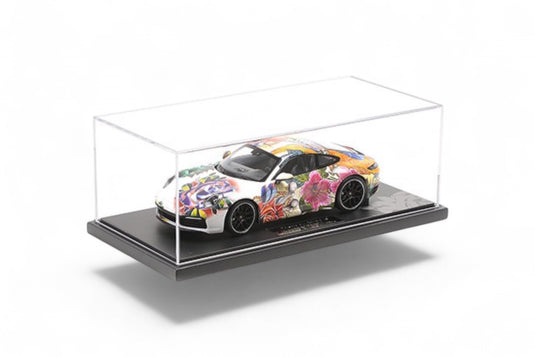 Porsche 911 CARRERA 4S 2019 BLOEMENONTWERP BASISPLAAT EN ACRYL CASE ‼️BEPERKTE EDITIE 500 stuks‼️ MINICHAMPS 1:18