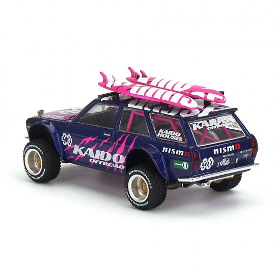 Laad de afbeelding in de Gallery-viewer, DATSUN 510 WAGON 4X4 KAIDO OFFROAD V2 1969 MINI GT 1:64

