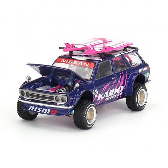 Laad de afbeelding in de Gallery-viewer, DATSUN 510 WAGON 4X4 KAIDO OFFROAD V2 1969 MINI GT 1:64
