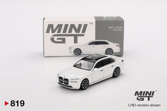 Bmw I7 XDRIVE60 MINERAL WHITE 2024 (LHD) MINI GT 1:64