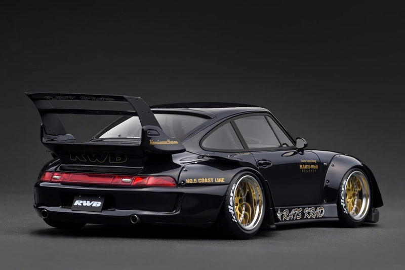 Load image into Gallery viewer, Porsche RWB 993 Black IGNITION MODEL 1:18
