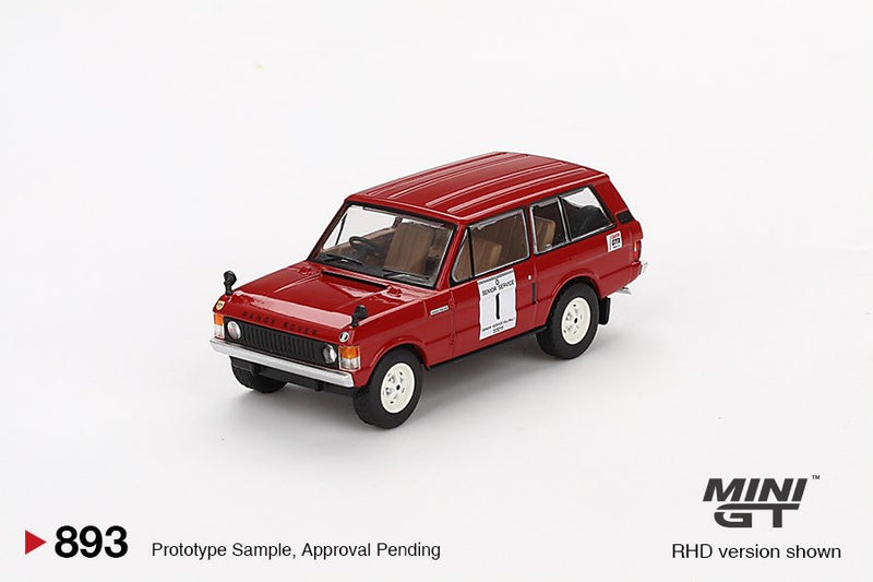 Load image into Gallery viewer, Land Rover RANGE ROVER #1 WINNER INTERNATIONAL HILL RALLY 1971 (RHD) MINI GT 1:64
