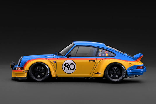 Porsche RWB BACKDATE BLUE/YELLOW IGNITION MODEL 1:18