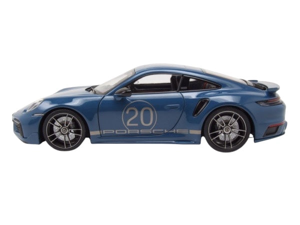 Load image into Gallery viewer, Porsche 911 (992) Turbo S coupe Sport Design 2021 Blue MINICHAMPS 1:18
