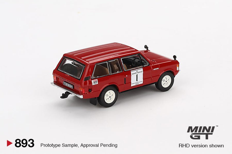 Load image into Gallery viewer, Land Rover RANGE ROVER #1 WINNER INTERNATIONAL HILL RALLY 1971 (RHD) MINI GT 1:64

