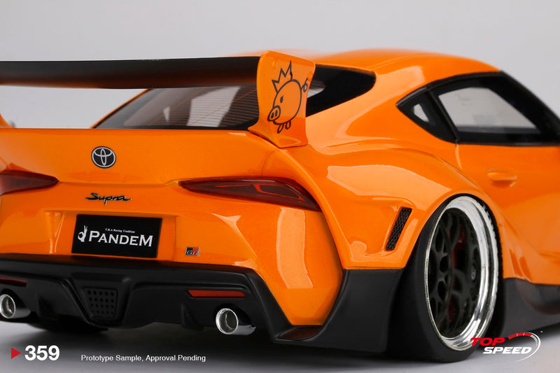 Load image into Gallery viewer, Pandem Toyota GR Supra V1.0 Orange TOP SPEED 1:18
