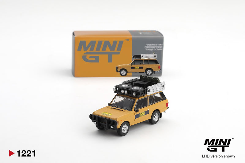 Laad de afbeelding in de Gallery-viewer, LAND ROVER RANGE ROVER CAMEL TROPHY K.STOPPA &amp; A.VALLDORF SUMATRA 1981 MINI GT 1:64
