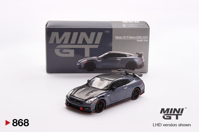Load image into Gallery viewer, Nissan GT-R (R35) NISMO STEALTH GRAY 2024 (LHD) MINI GT 1:64
